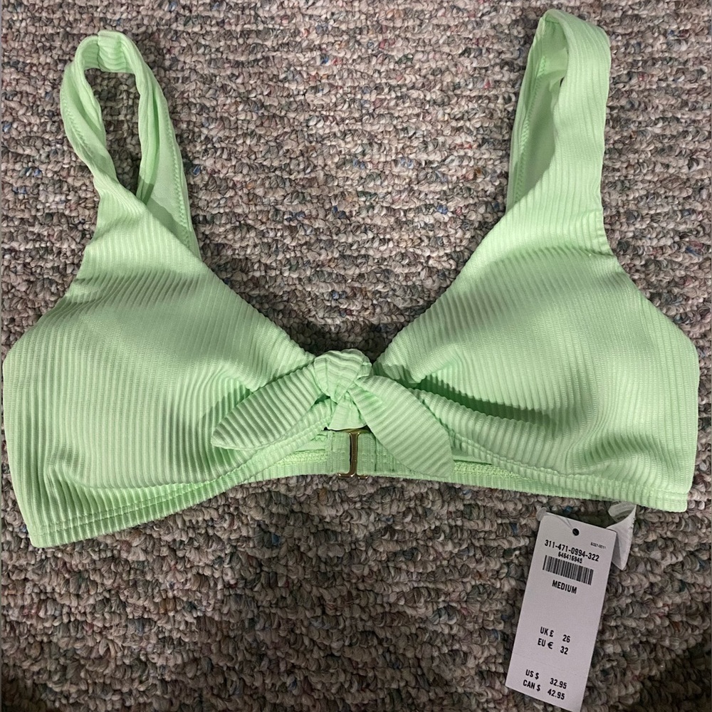 Hollister lime green twist bikini top